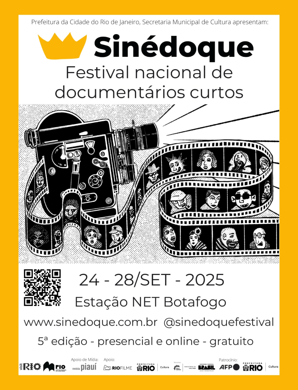5ª edição da Sinédoque – Festival Nacionalde Documentários CurtosEvento gratuito dedicado ao curta-metragemdocumental brasileiro tem exibição de 30 filmes comoparte da competição e&nbsp;masterclasses.