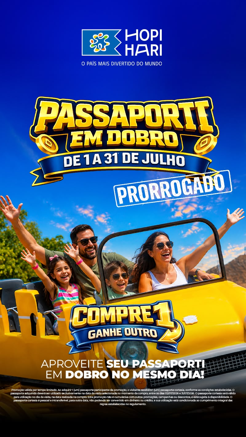 Hopi Hari prorroga promoção de ingresso em dobro até o fim de&nbsp;julho